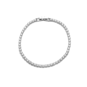 White Leaf Cubic Zirconia Bracelet in Silver